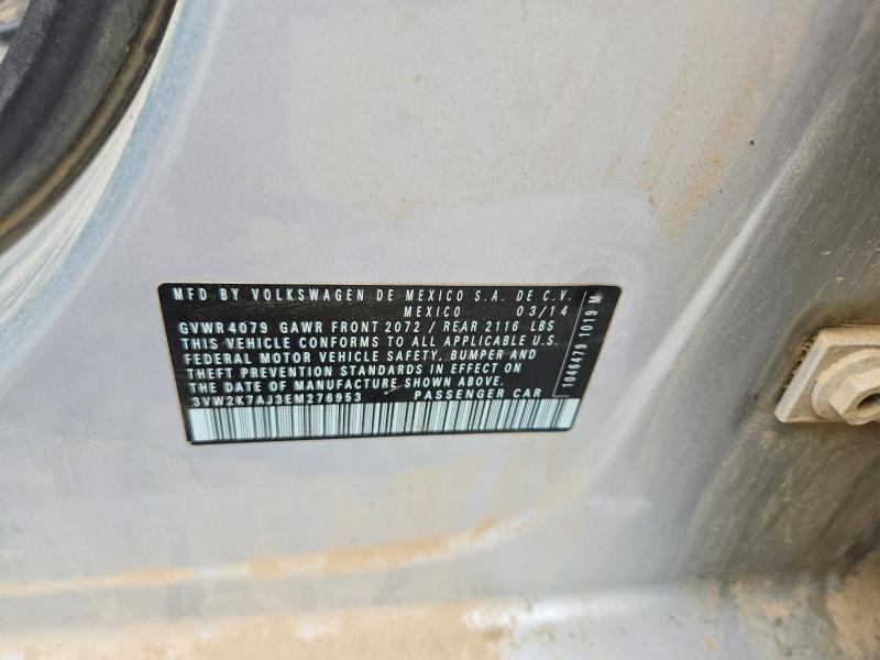 Aukcja sprzedaży 2014 Volkswagen Jetta, vin: 3VW2K7AJ3EM276953, numer aukcji: 55352196