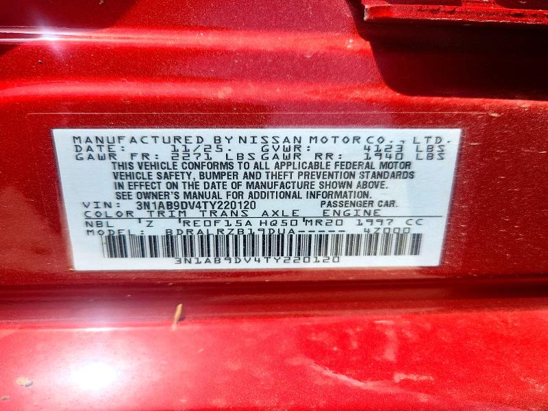 2026 Nissan Sentra მანქანა იყიდება აუქციონზე, vin: 3N1AB9DV4TY220120, აუქციონის ნომერი: 58776256