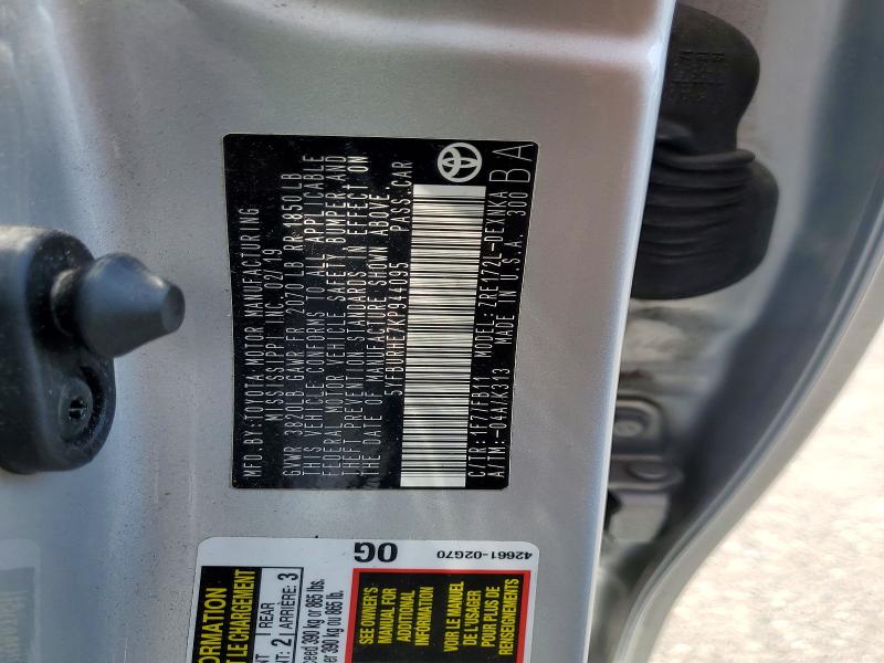 2019 Toyota Corolla მანქანა იყიდება აუქციონზე, vin: 5YFBURHE7KP944095, აუქციონის ნომერი: 55473996