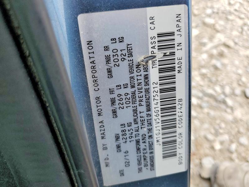 Продаж на аукціоні авто 2016 Mazda 6, vin: JM1GJ1V56G1475212, номер лоту: 58203866