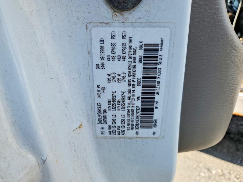 58158056 :رقم المزاد ، 3D7MU48C03G747437 vin ، 2003 Dodge Ram 3500 مزاد بيع