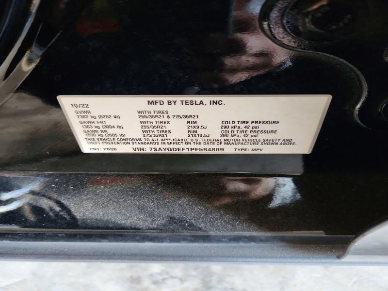 Aukcja sprzedaży 2023 Tesla Model Y, vin: 7SAYGDEF1PF594809, numer aukcji: 56708156