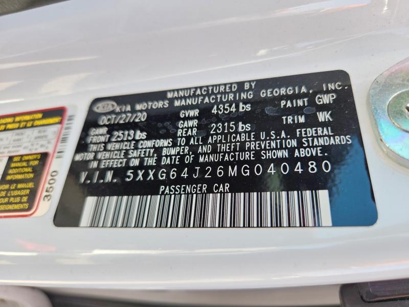 Продажа на аукционе авто 2021 Kia K5, vin: 5XXG64J26MG040480, номер лота: 57550586