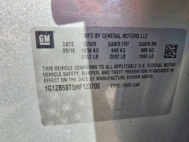 Продаж на аукціоні авто 2017 Chevrolet Malibu, vin: 1G1ZB5ST5HF123705, номер лоту: 55782046