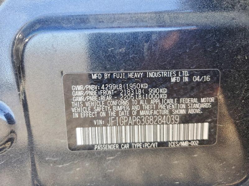 Продажа на аукционе авто 2016 Subaru Impreza, vin: JF1GPAP63G8284039, номер лота: 55776856