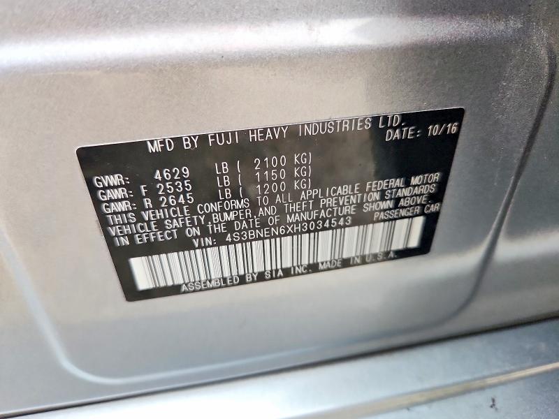 Aukcja sprzedaży 2017 Subaru Legacy, vin: 4S3BNEN6XH3034543, numer aukcji: 56457506
