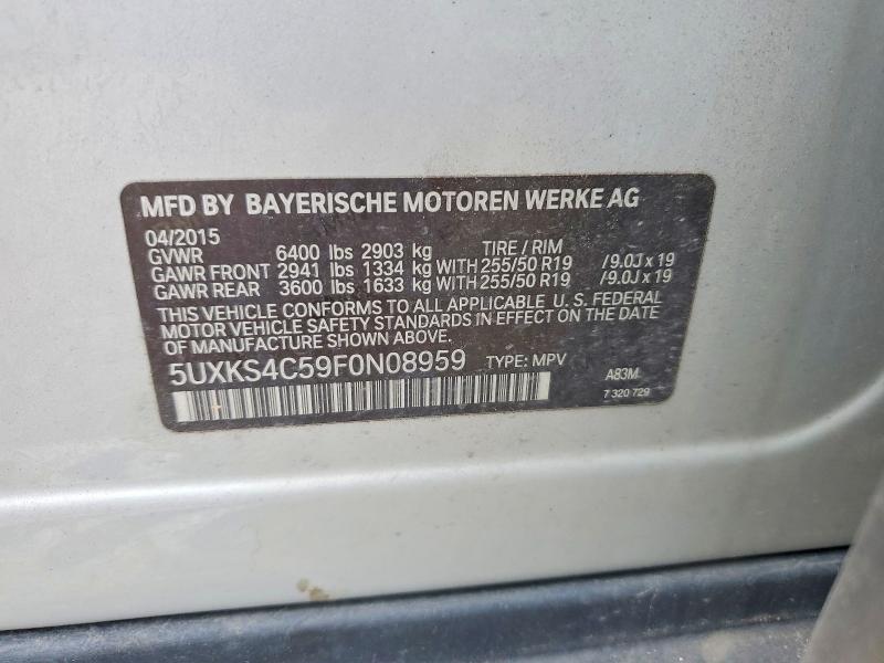 Aukcja sprzedaży 2015 Bmw X5, vin: 5UXKS4C59F0N08959, numer aukcji: 57037296