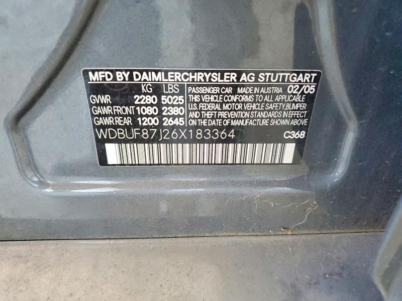 Aukcja sprzedaży 2006 Mercedes-benz E, vin: WDBUF87J26X183364, numer aukcji: 57178896
