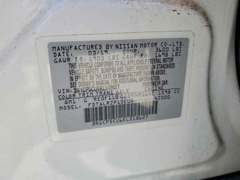 Продажа на аукционе авто 2019 Nissan Kicks, vin: 3N1CP5CU6KL518627, номер лота: 57859476