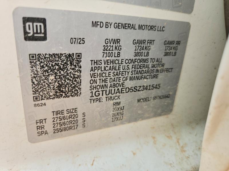 58089666 :رقم المزاد ، 1GTUUAED5SZ341545 vin ، 2025 Gmc Sierra مزاد بيع