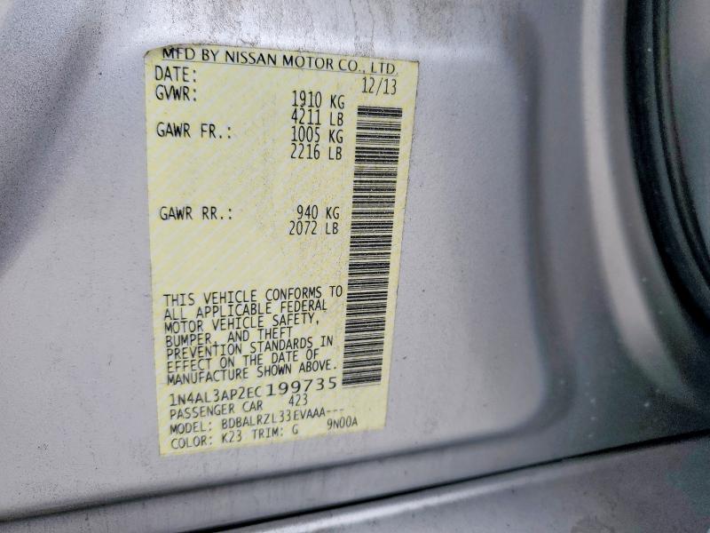Продажа на аукционе авто 2014 Nissan Altima, vin: 1N4AL3AP2EC199735, номер лота: 56611216