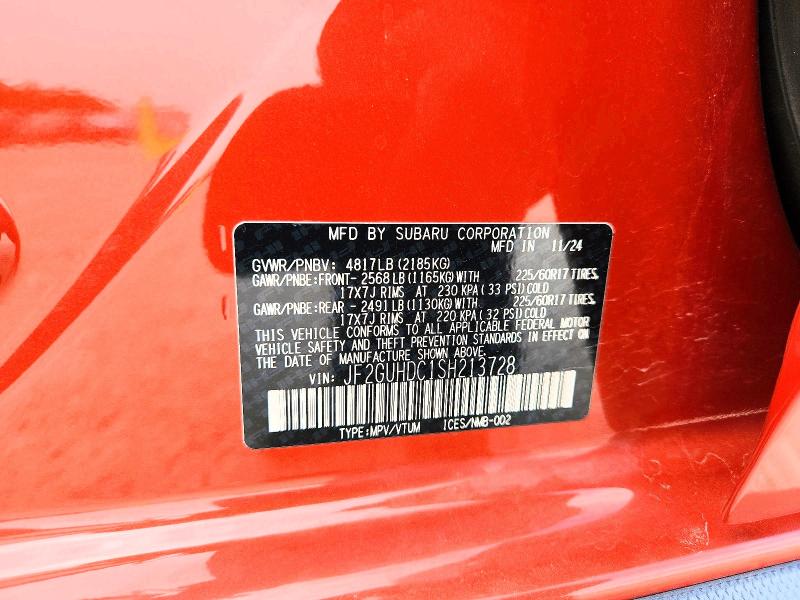Продажа на аукционе авто 2025 Subaru Crosstrek, vin: JF2GUHDC1SH213728, номер лота: 58126786