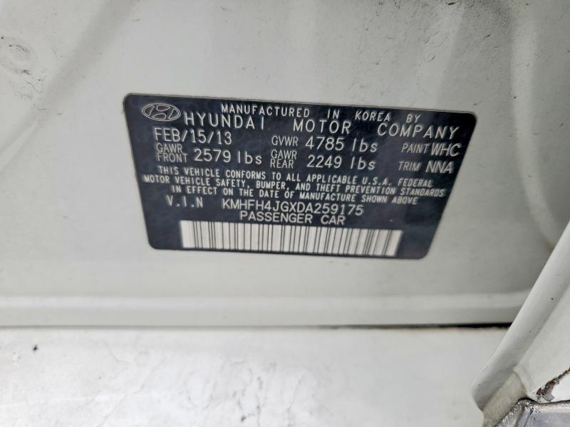Aukcja sprzedaży 2013 Hyundai Azera, vin: KMHFH4JGXDA259175, numer aukcji: 54439426
