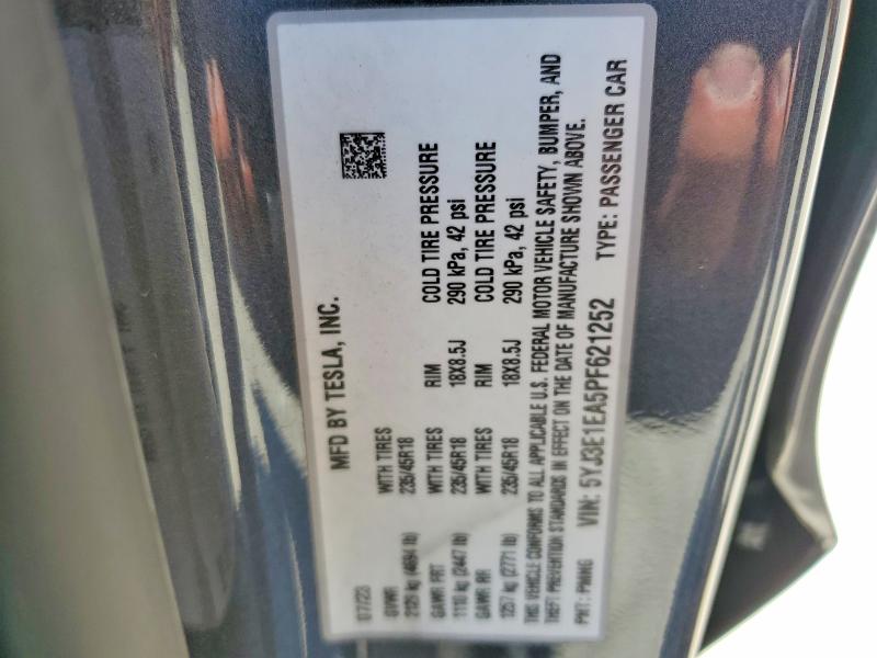 Aukcja sprzedaży 2023 Tesla Model 3, vin: 5YJ3E1EA5PF621252, numer aukcji: 58226626