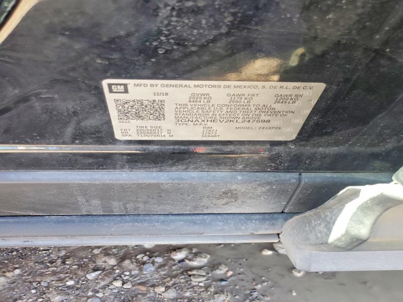 Продаж на аукціоні авто 2019 Chevrolet Equinox, vin: 3GNAXHEV2KL247598, номер лоту: 56750046