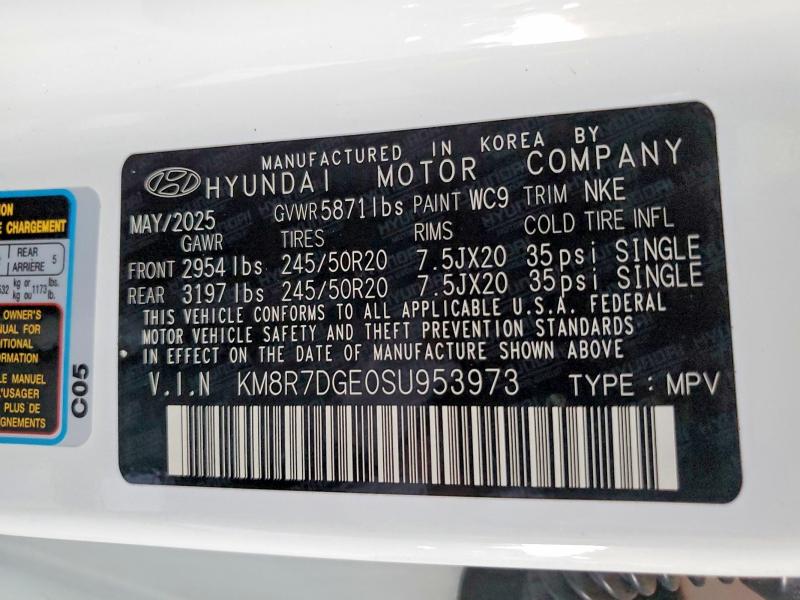 Продажа на аукционе авто 2025 Hyundai Palisade, vin: KM8R7DGE0SU953973, номер лота: 57597626