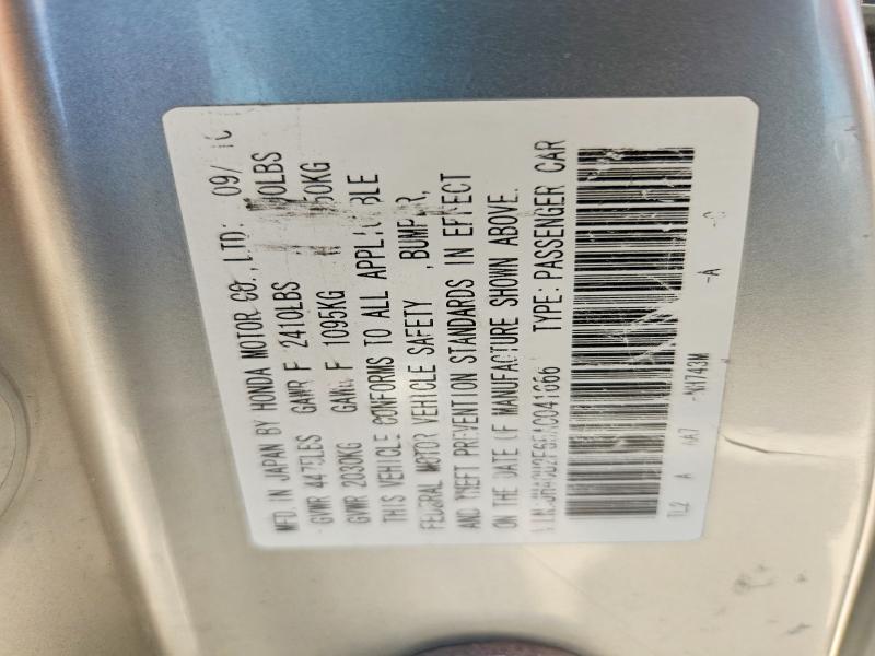 58727696 :رقم المزاد ، JH4CU2F65AC041666 vin ، 2010 Acura Tsx مزاد بيع
