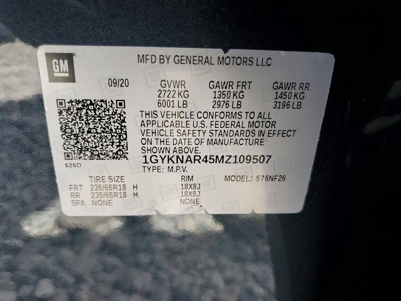 Aukcja sprzedaży 2021 Cadillac Xt5, vin: 1GYKNAR45MZ109507, numer aukcji: 59135616