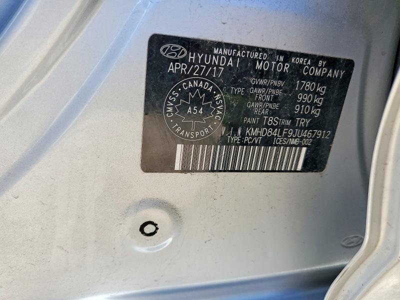 Aukcja sprzedaży 2018 Hyundai Elantra, vin: KMHD84LF9JU467912, numer aukcji: 55256686