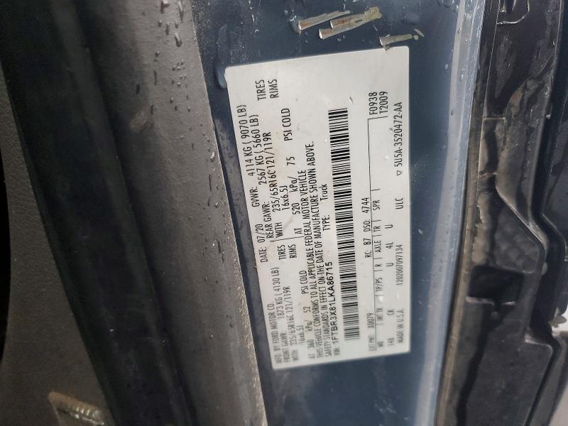 2020 Ford Transit მანქანა იყიდება აუქციონზე, vin: 1FTBR3X81LKA86715, აუქციონის ნომერი: 58448276