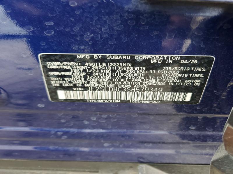 2025 Subaru Forester მანქანა იყიდება აუქციონზე, vin: JF2SLDHC3SH579349, აუქციონის ნომერი: 57167446