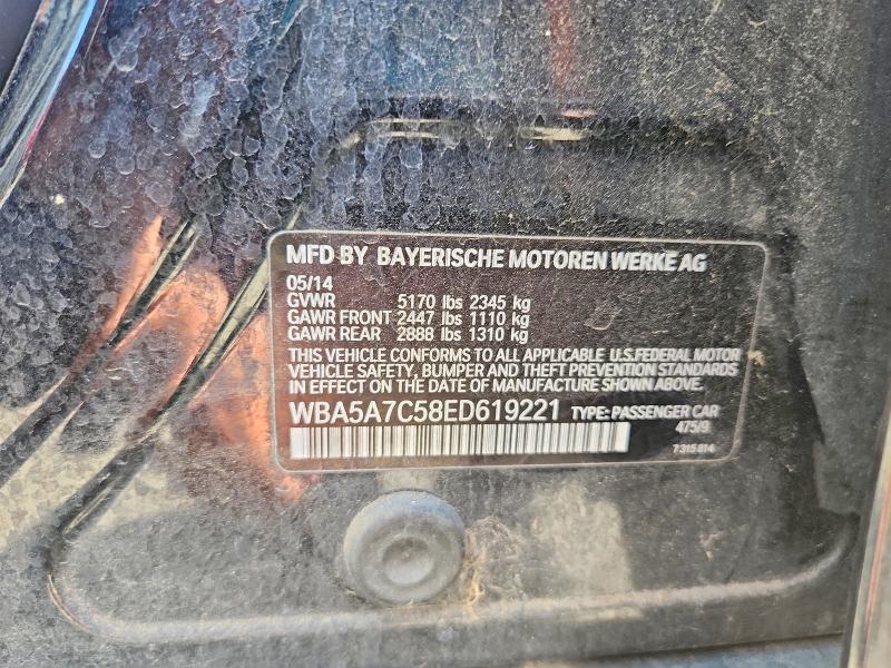 2014 Bmw 528 მანქანა იყიდება აუქციონზე, vin: WBA5A7C58ED619221, აუქციონის ნომერი: 57217886