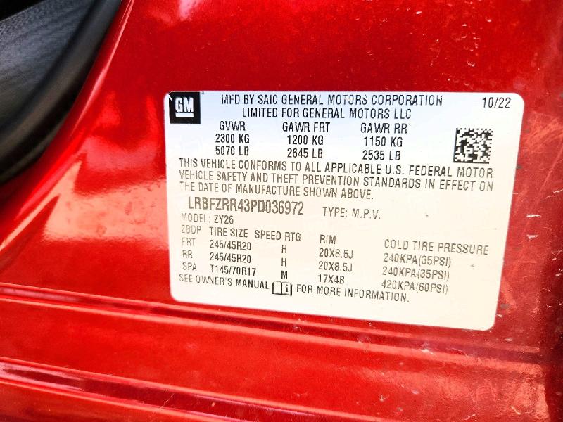 2023 Buick Envision მანქანა იყიდება აუქციონზე, vin: LRBFZRR43PD036972, აუქციონის ნომერი: 57680426