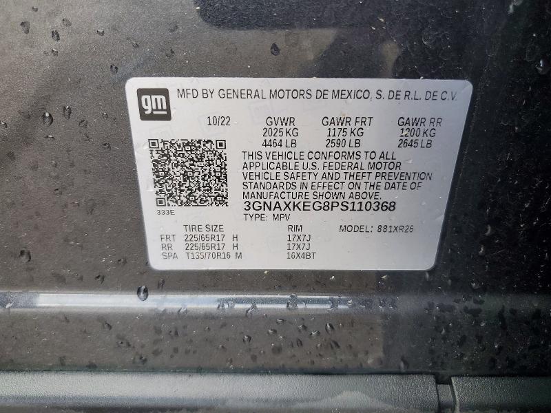 Продажа на аукционе авто 2023 Chevrolet Equinox, vin: 3GNAXKEG8PS110368, номер лота: 57491196