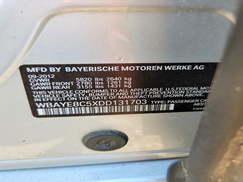 56836606 :رقم المزاد ، WBAYE8C5XDD131703 vin ، 2013 Bmw 750 مزاد بيع