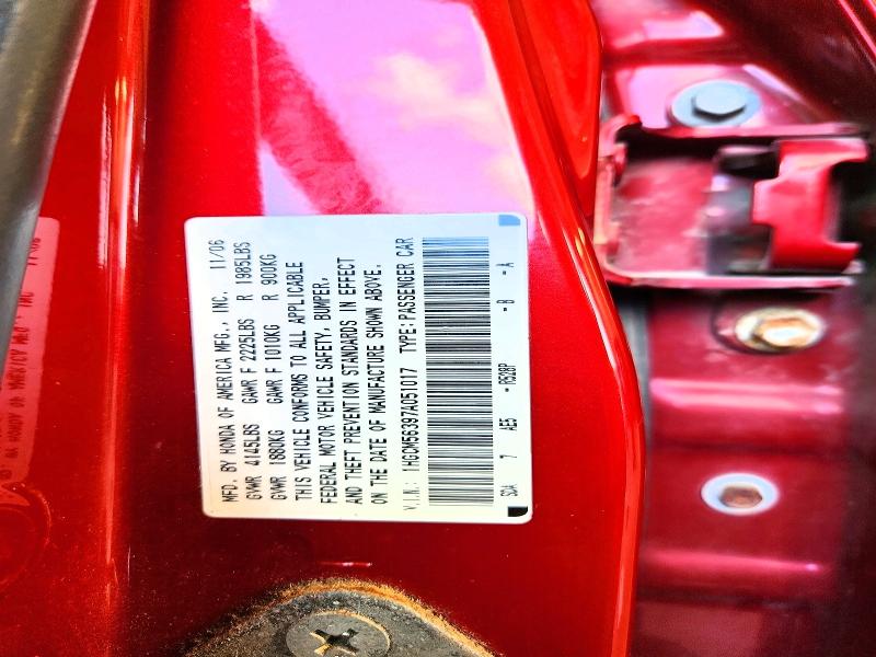 Продажа на аукционе авто 2007 Honda Accord, vin: 1HGCM56397A051017, номер лота: 57661456