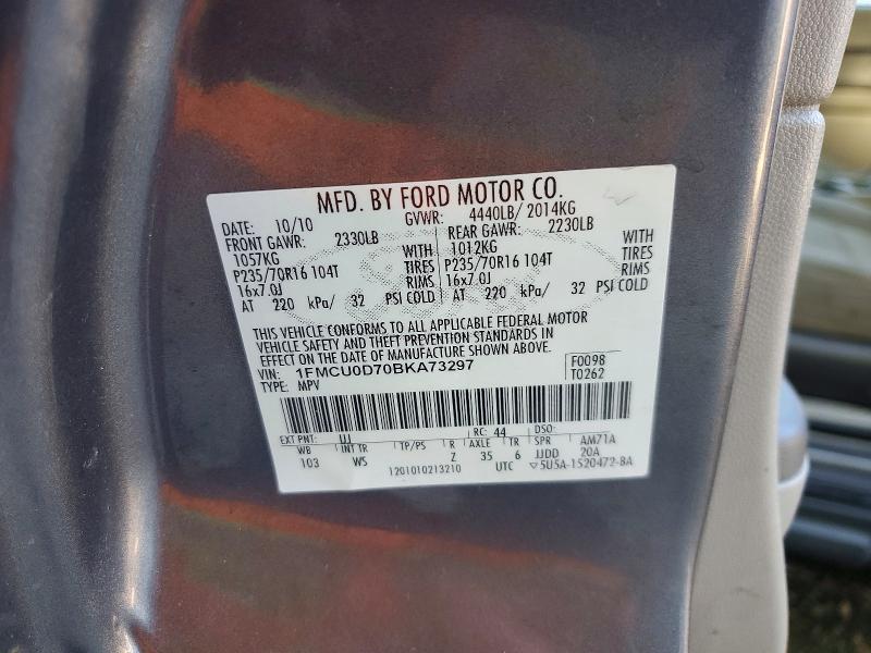 Продаж на аукціоні авто 2011 Ford Escape, vin: 1FMCU0D70BKA73297, номер лоту: 58745676