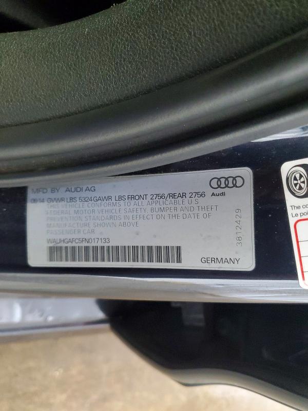 2015 Audi A6 მანქანა იყიდება აუქციონზე, vin: WAUHGAFC5FN017133, აუქციონის ნომერი: 59628046