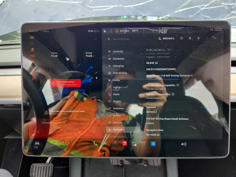 Aukcja sprzedaży 2021 Tesla Model Y, vin: 5YJYGDEE9MF229052, numer aukcji: 58711756