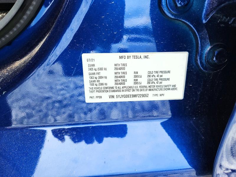 Aukcja sprzedaży 2021 Tesla Model Y, vin: 5YJYGDEE9MF229052, numer aukcji: 58711756