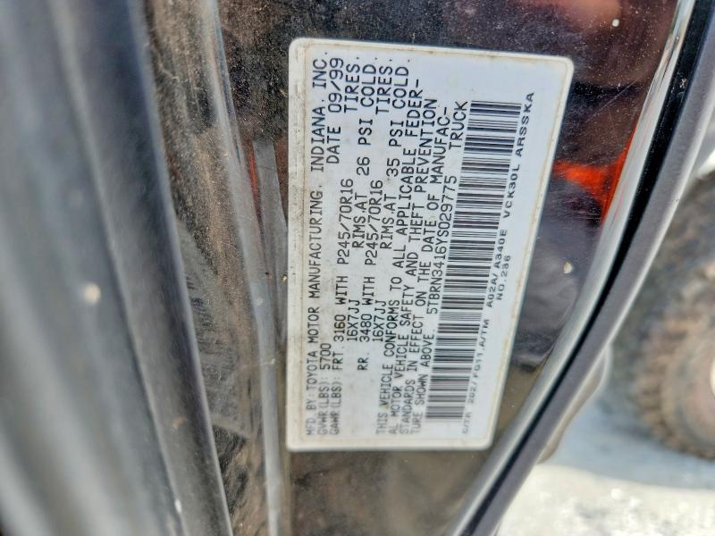 58421076 :رقم المزاد ، 5TBRN3416YS029775 vin ، 2000 Toyota Tundra مزاد بيع