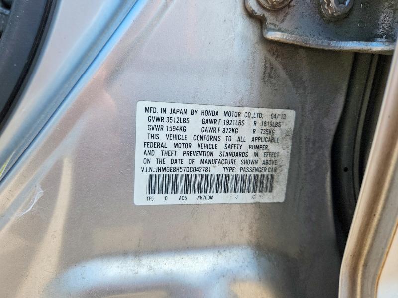 Продажа на аукционе авто 2013 Honda Fit, vin: JHMGE8H57DC042781, номер лота: 57889386