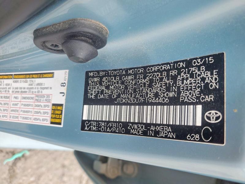 Aukcja sprzedaży 2015 Toyota Prius, vin: JTDKN3DU7F1944406, numer aukcji: 58533076