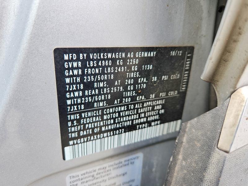 Продажа на аукционе авто 2013 Volkswagen Tiguan, vin: WVGBV7AX9DW551072, номер лота: 55470986