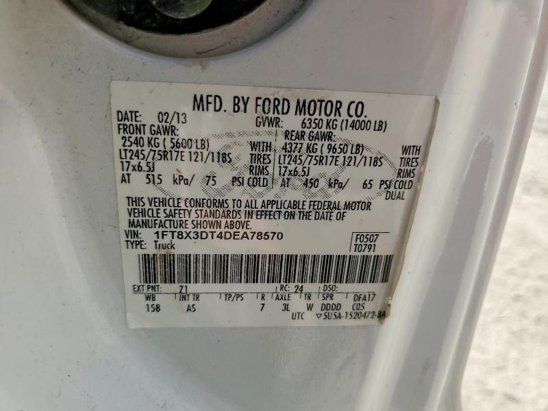 2013 Ford F350 მანქანა იყიდება აუქციონზე, vin: 1FT8X3DT4DEA78570, აუქციონის ნომერი: 85968375