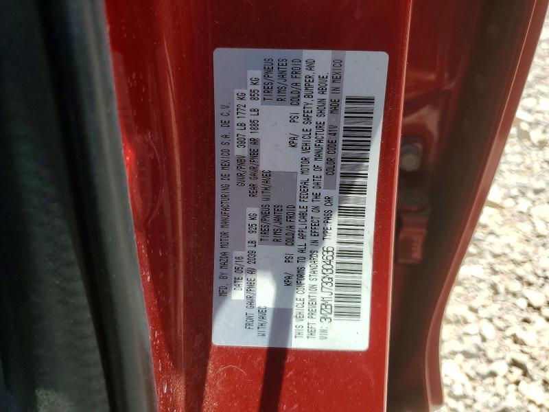 2016 Mazda 3 მანქანა იყიდება აუქციონზე, vin: 3MZBM1J73GM304636, აუქციონის ნომერი: 56670736