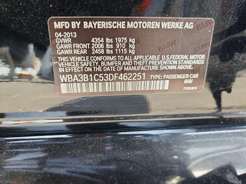 2013 Bmw 320 მანქანა იყიდება აუქციონზე, vin: WBA3B1C53DF462251, აუქციონის ნომერი: 56158256