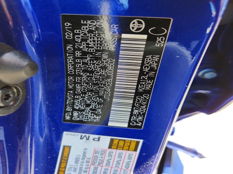 2020 Toyota Corolla მანქანა იყიდება აუქციონზე, vin: JTDS4RCE8LJ008502, აუქციონის ნომერი: 56526666