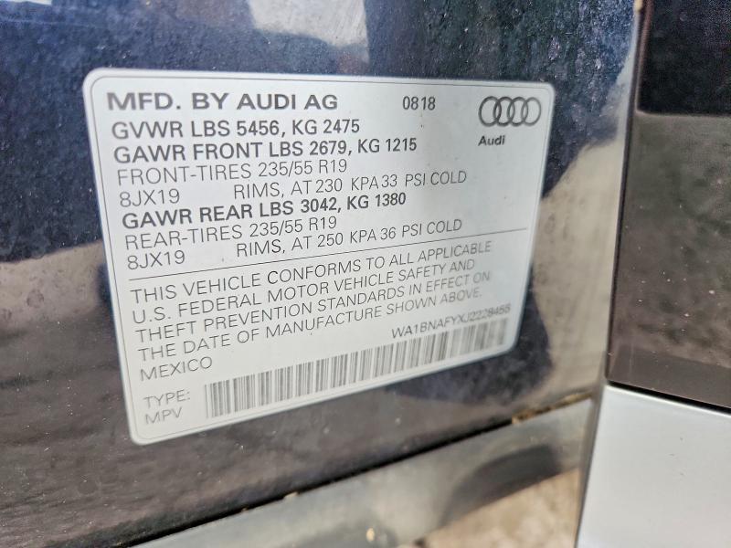 Продаж на аукціоні авто 2018 Audi Q5, vin: WA1BNAFYXJ2228455, номер лоту: 58978246