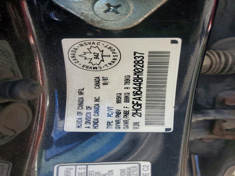 2008 Honda Civic მანქანა იყიდება აუქციონზე, vin: 2HGFA16448H102837, აუქციონის ნომერი: 54848836