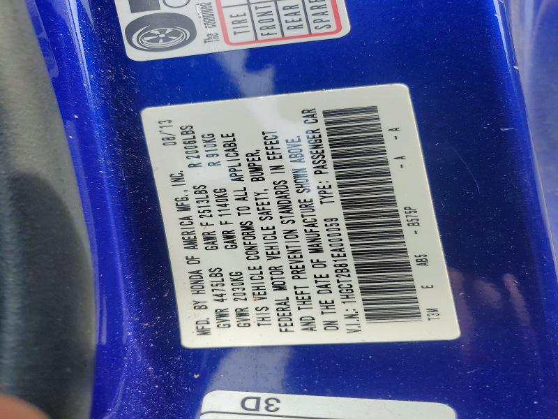 Продаж на аукціоні авто 2014 Honda Accord, vin: 1HGCT2B81EA000059, номер лоту: 55938476