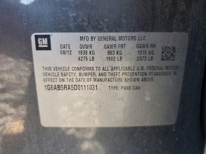 58287756 :رقم المزاد ، 1G6AB5RA5D0111031 vin ، 2013 Cadillac Ats مزاد بيع
