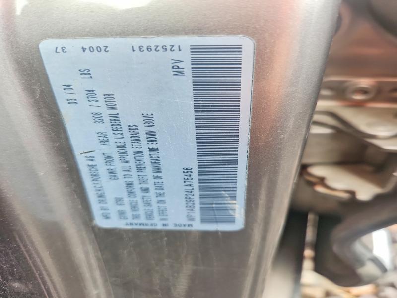 56340396 :رقم المزاد ، WP1AB29P24LA75456 vin ، 2004 Porsche Cayenne مزاد بيع