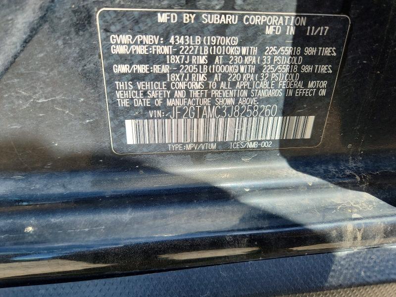 Aukcja sprzedaży 2018 Subaru Crosstrek, vin: JF2GTAMC3J8258260, numer aukcji: 55463566