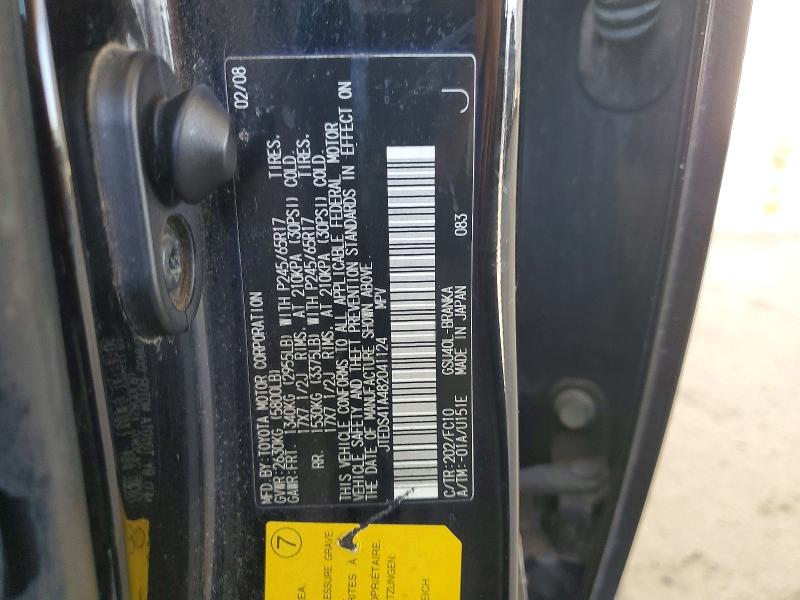 56299166 :رقم المزاد ، JTEDS41A482041124 vin ، 2008 Toyota Highlander مزاد بيع