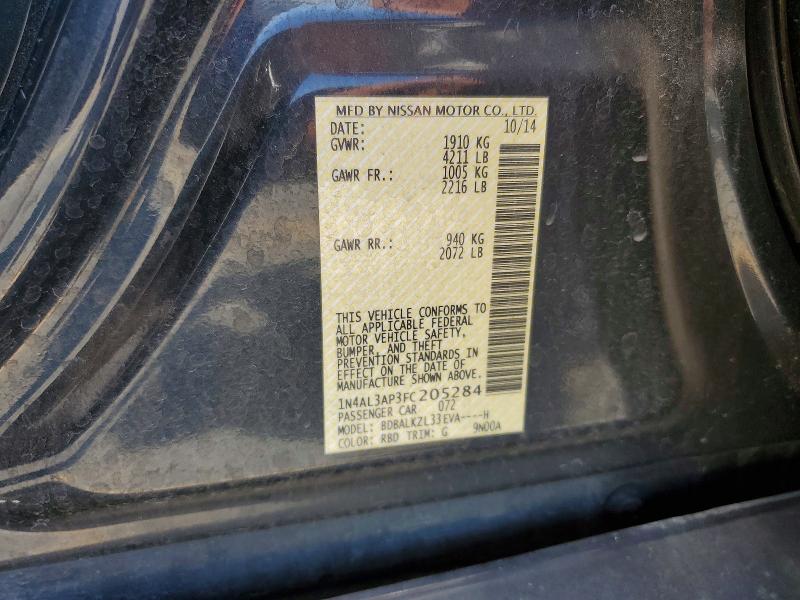 2015 Nissan Altima მანქანა იყიდება აუქციონზე, vin: 1N4AL3AP3FC205284, აუქციონის ნომერი: 55472106